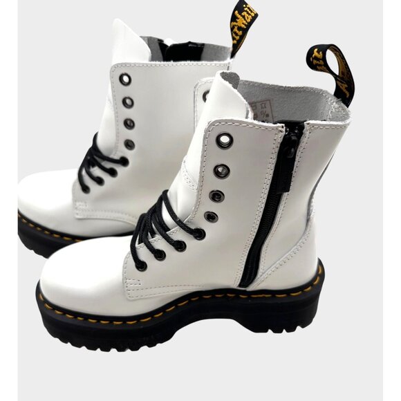 Dr. Martens SIZE 9 Jadon White Platform Boots Combat Lace-Up Chunky Sole - Picture 3 of 12